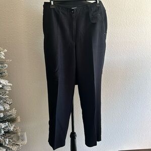 Jamie Sadock Black Linen Blend Straight Leg Pants Size 12